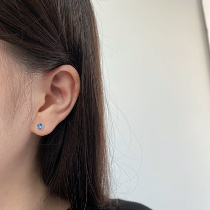 [Regalia jewelry]Sparkling Colorful Round Shape Earrings