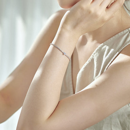 [Regalia jewelry]0.5 Carat Elegant Romantic Heart Shape Lover Bracelet