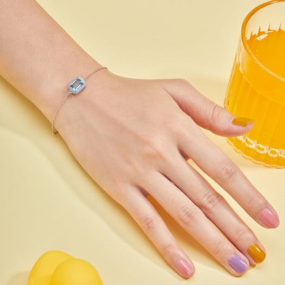 [Regalia jewelry]2.0 Carat Sparkling Colorful Emerald Cut Daily Bracelet