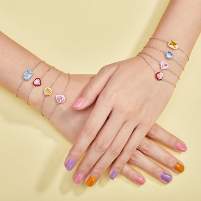 [Regalia jewelry]2.0 Carat Sparkling Colorful Emerald Cut Daily Bracelet