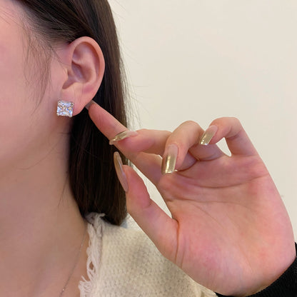 [Regalia jewelry]Delicate Square Shape Earrings