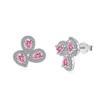 [Regalia jewelry]Ornate Flower Shape Pear Cut Lover Earrings