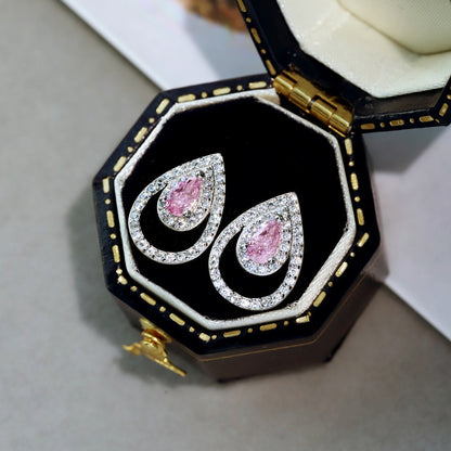 [Regalia jewelry]Sparkling Delicate Water Drop Shape Daily Earrings