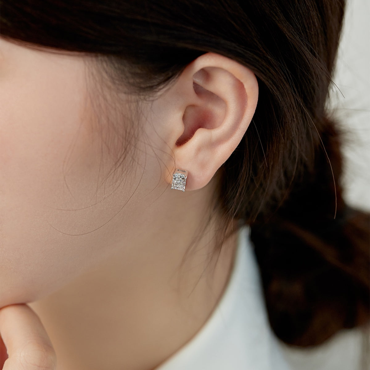 [Regalia jewelry]Radiant Luxurious Princess Cut Daily Earrings