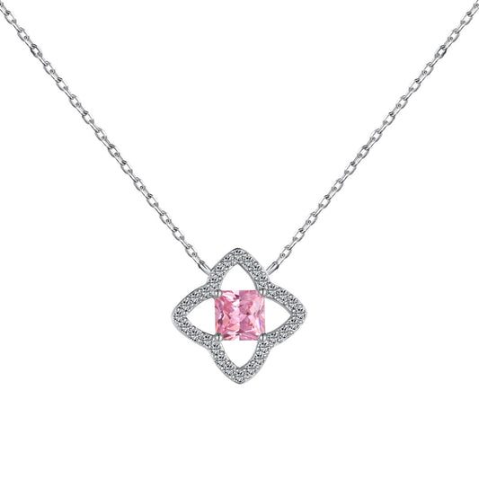 [Regalia jewelry]Exquisite Flower Shape Princess Cut Necklace