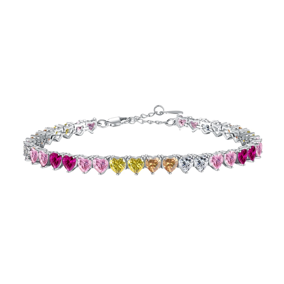 [Regalia jewelry]Luxurious Colorful Romantic Heart Shape Lover Bracelet