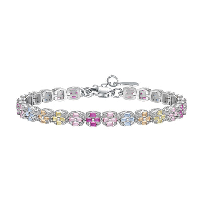 [Regalia jewelry]Delicate Colorful Emerald Cut Daily Bracelet