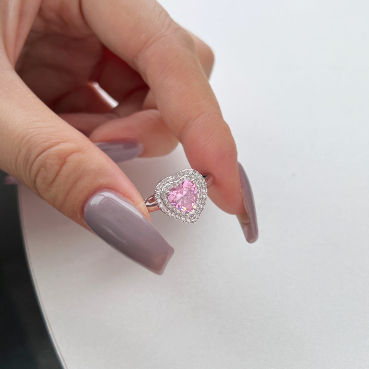 [Regalia jewelry]Delicate Ebullient Heart Shape Wedding Ring