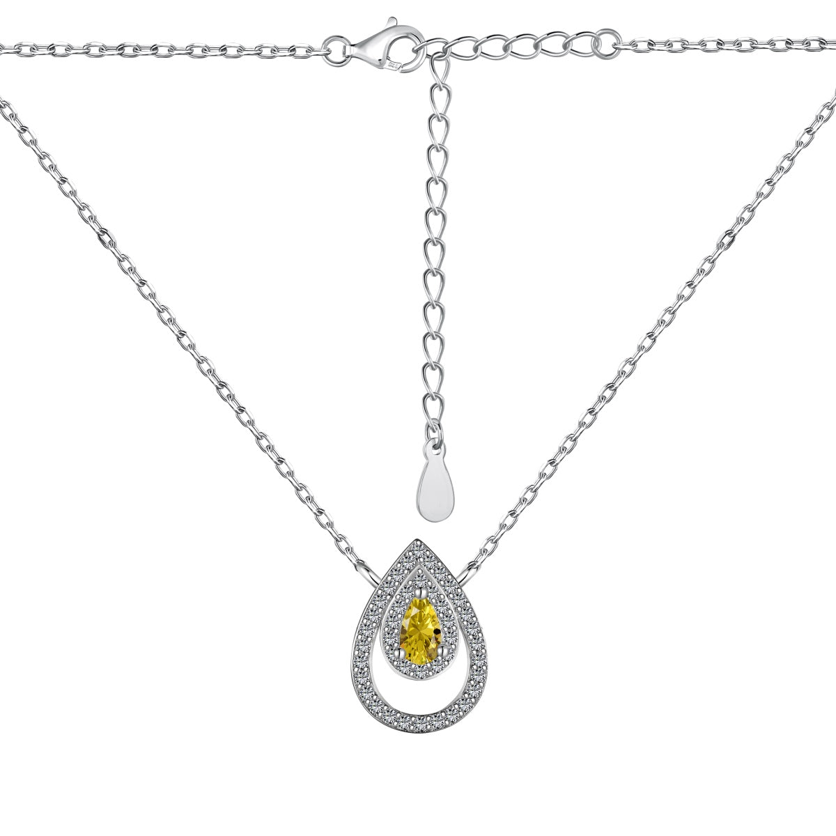 [Regalia jewelry]Sparkling Pear Cut Necklace