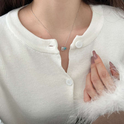 [Regalia jewelry]Dazzling Square & Heart Shape Necklace
