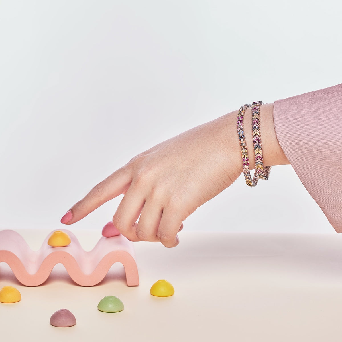 [Regalia jewelry]Radiant Colorful Emerald Cut Party Bracelet