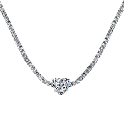 [Regalia jewelry]2.0 Carat Sparkling Tennis Heart Cut Necklace