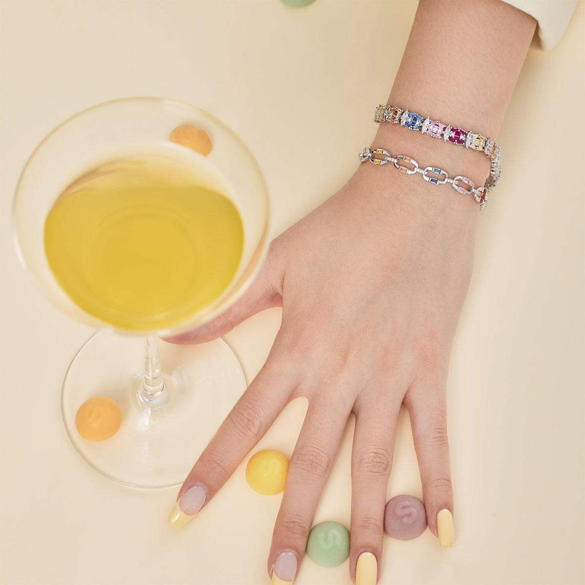 [Regalia jewelry]Delicate Colorful Multi Cut Party Bracelet
