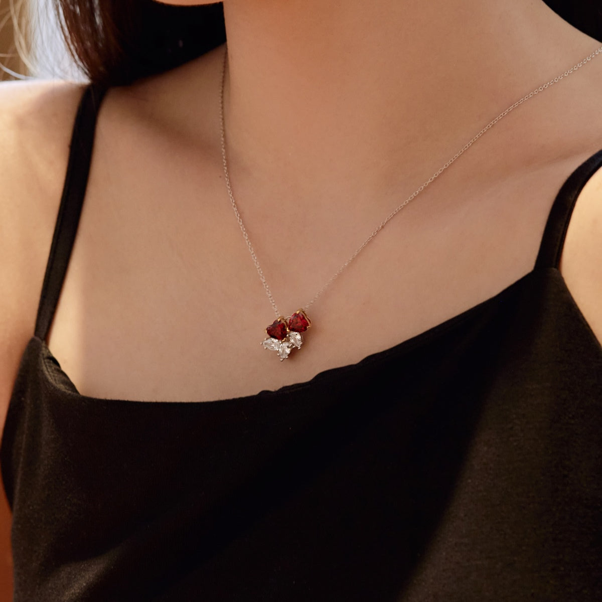 [Regalia jewelry]Dainty Red Heart Necklace