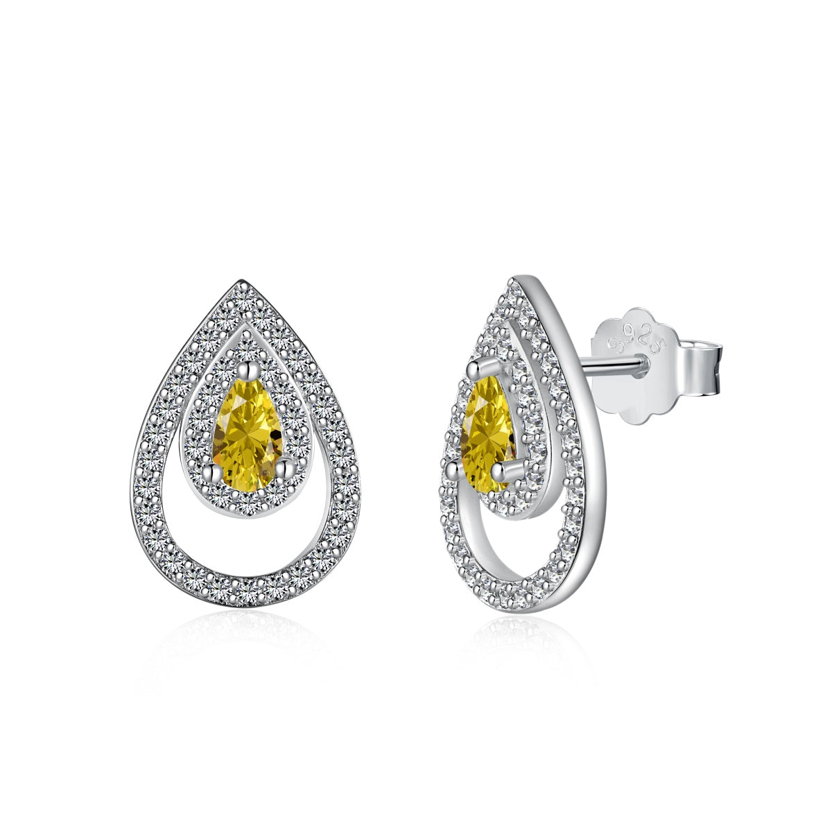 [Regalia jewelry]Sparkling Delicate Water Drop Shape Daily Earrings