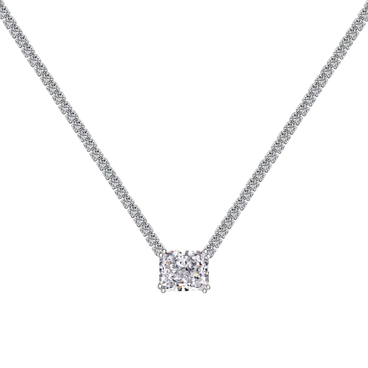 [Regalia jewelry]4.0 Carat Elegant Radiant Cut Necklace