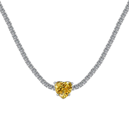 [Regalia jewelry]2.0 Carat Sparkling Tennis Heart Cut Necklace