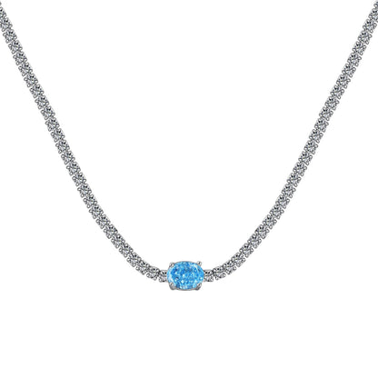 [Regalia jewelry]1.0 Carat Shining Oval Cut Necklace