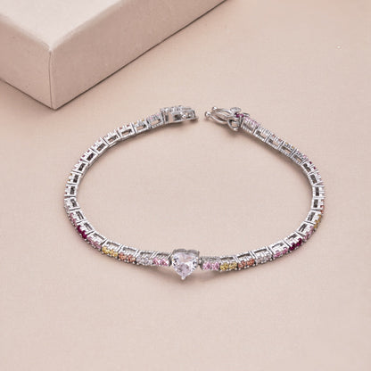 [Regalia jewelry]Delicate Romantic Heart Shape Lover Bracelet