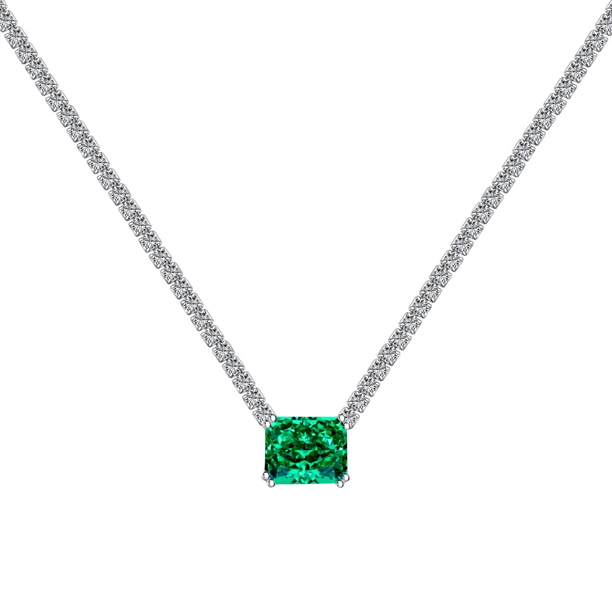 [Regalia jewelry]4.0 Carat Elegant Radiant Cut Necklace