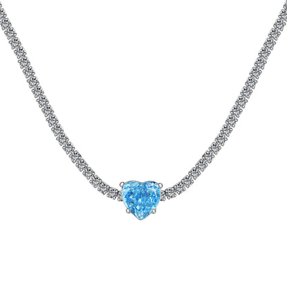 [Regalia jewelry]2.0 Carat Sparkling Tennis Heart Cut Necklace