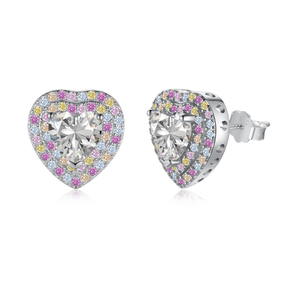[Regalia jewelry]Dazzling Heart Shape Lover Earrings