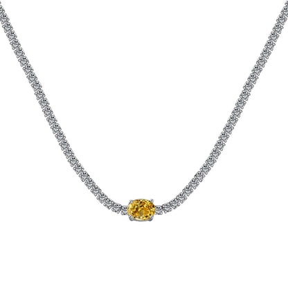 [Regalia jewelry]1.0 Carat Shining Oval Cut Necklace