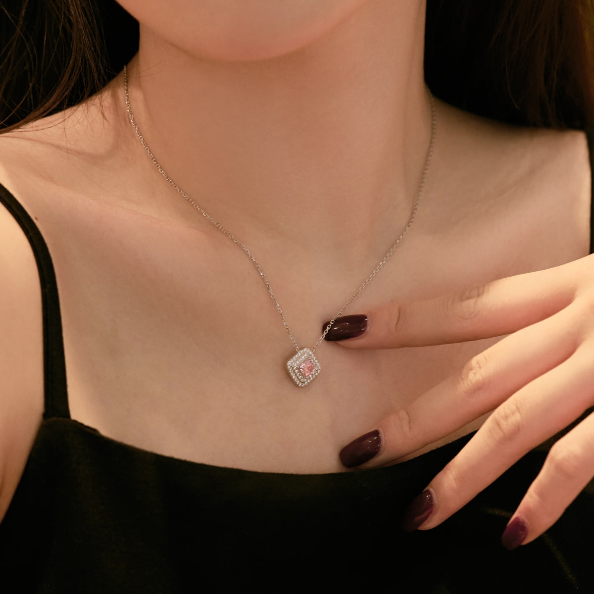 [Regalia jewelry]Sparkling Asscher Cut Necklace