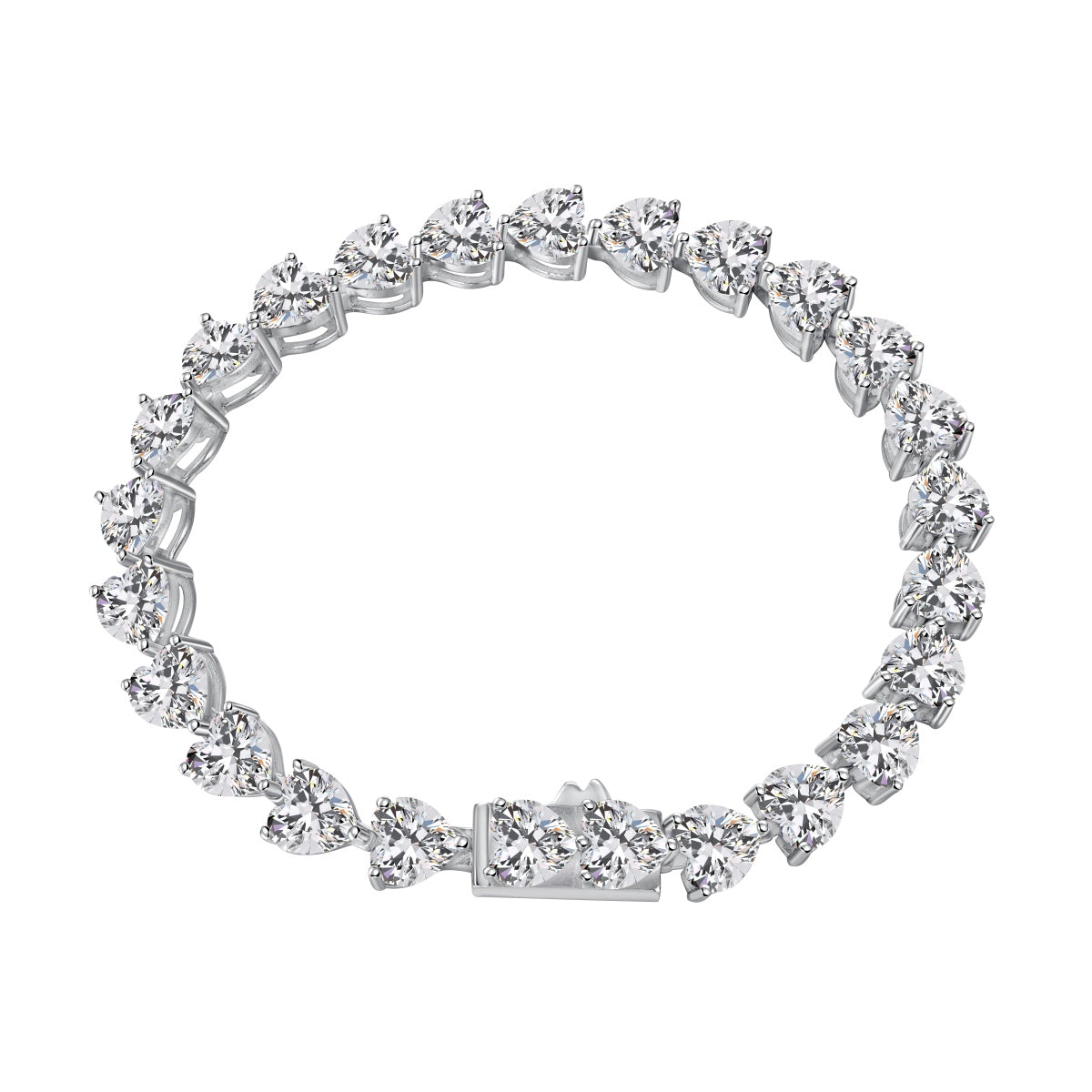 [Regalia jewelry]0.75 Carat Elegant Romantic Heart Shape Lover Bracelet