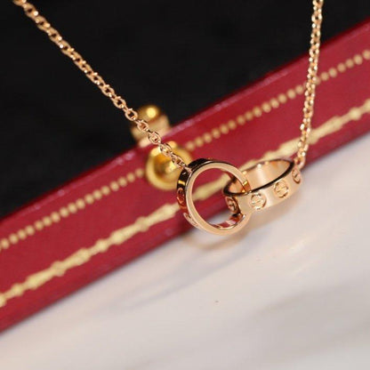 [Regalia jewelry]LOVE NECKLACE PINK GOLD AND SILVER