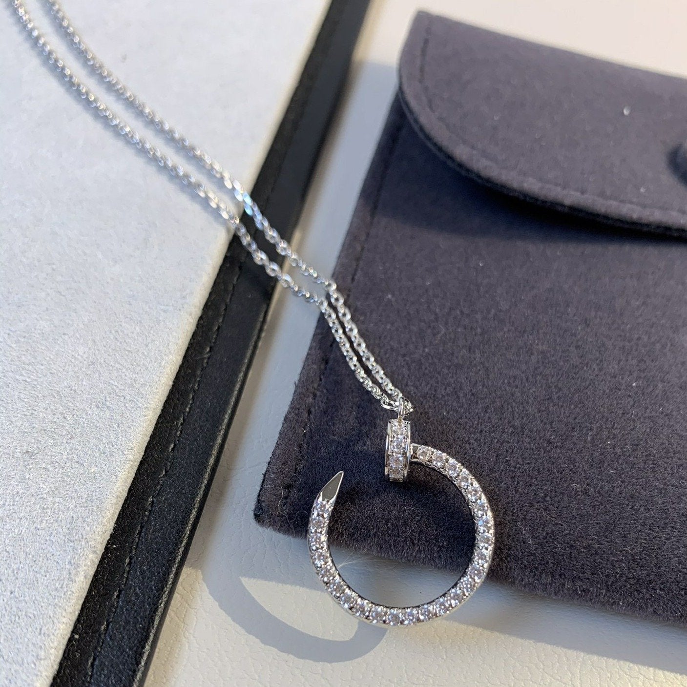 [Regalia jewelry]JUSTE NECKLACE SILVER DIAMONDS