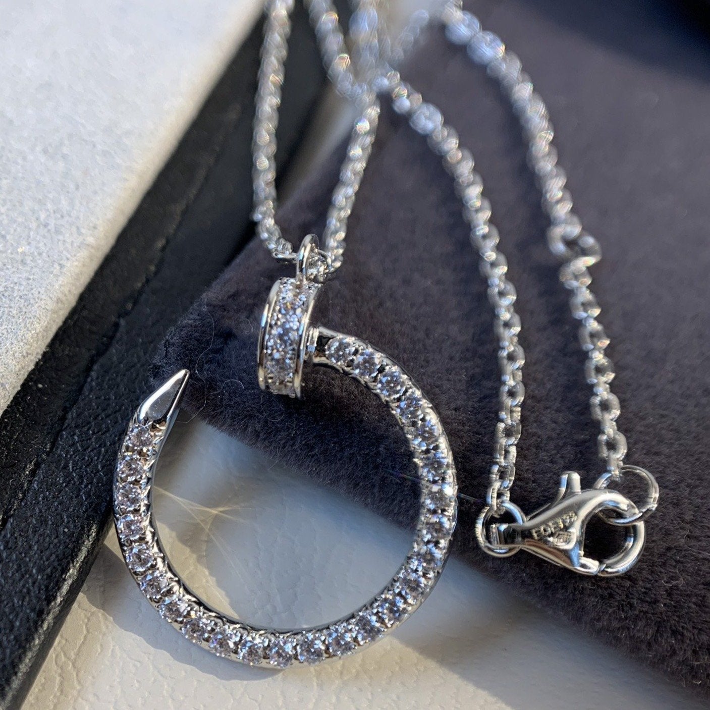 [Regalia jewelry]JUSTE NECKLACE SILVER DIAMONDS