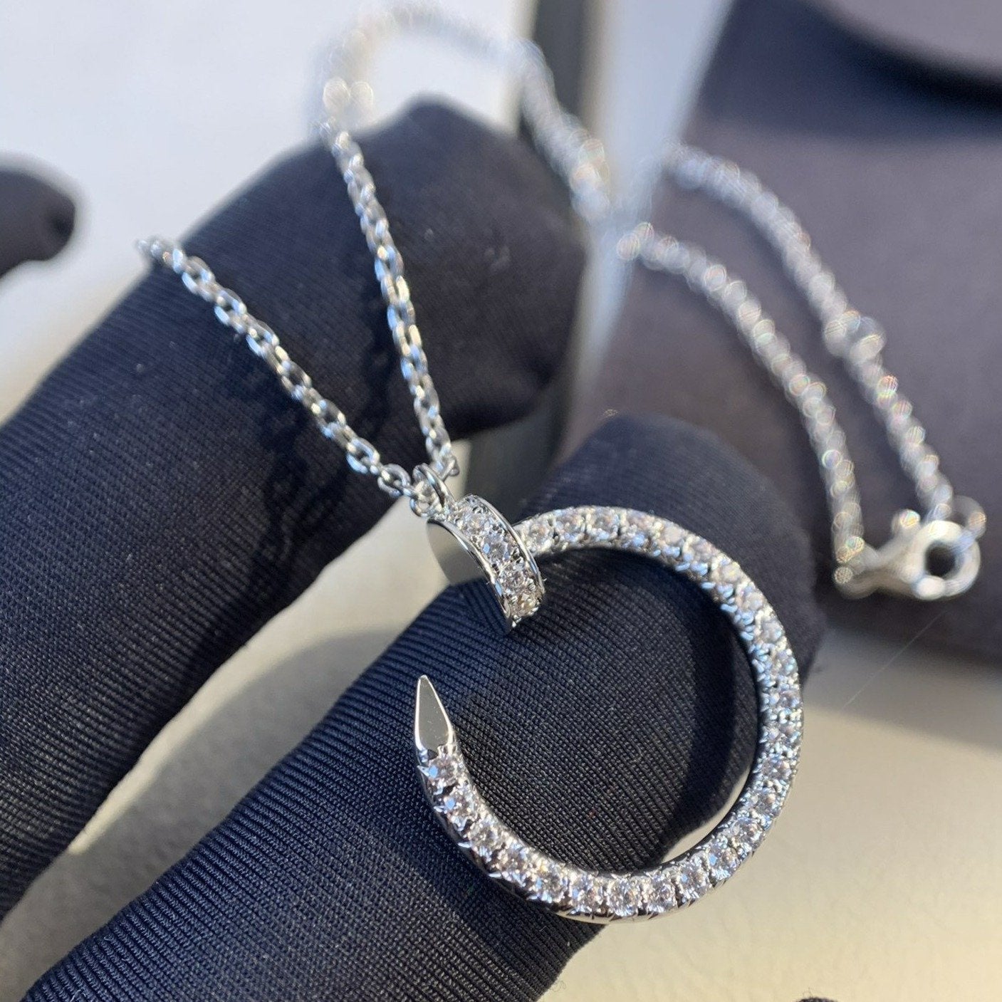 [Regalia jewelry]JUSTE NECKLACE SILVER DIAMONDS