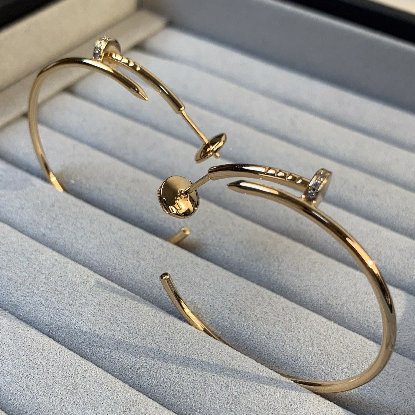 [Regalia jewelry]JUSTE EARRINGS GOLD DIAMONDS 1.8MM