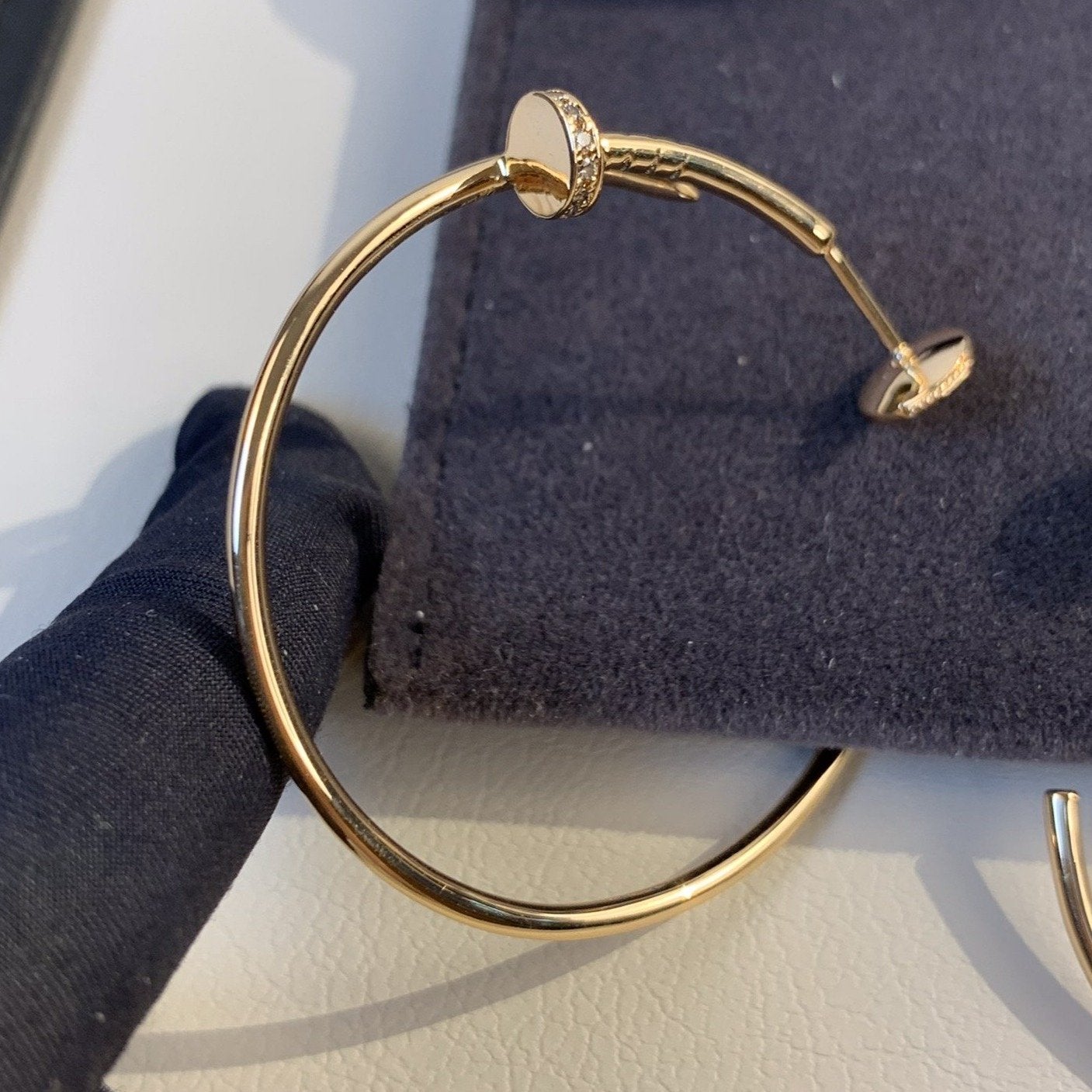 [Regalia jewelry]JUSTE EARRINGS GOLD DIAMONDS 1.8MM