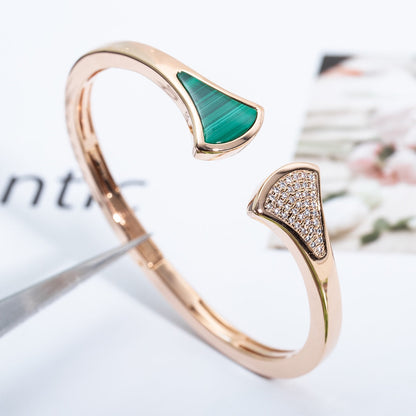 [Regalia jewelry]DREAM BRACELET OPEN MALACHITE PINK GOLD