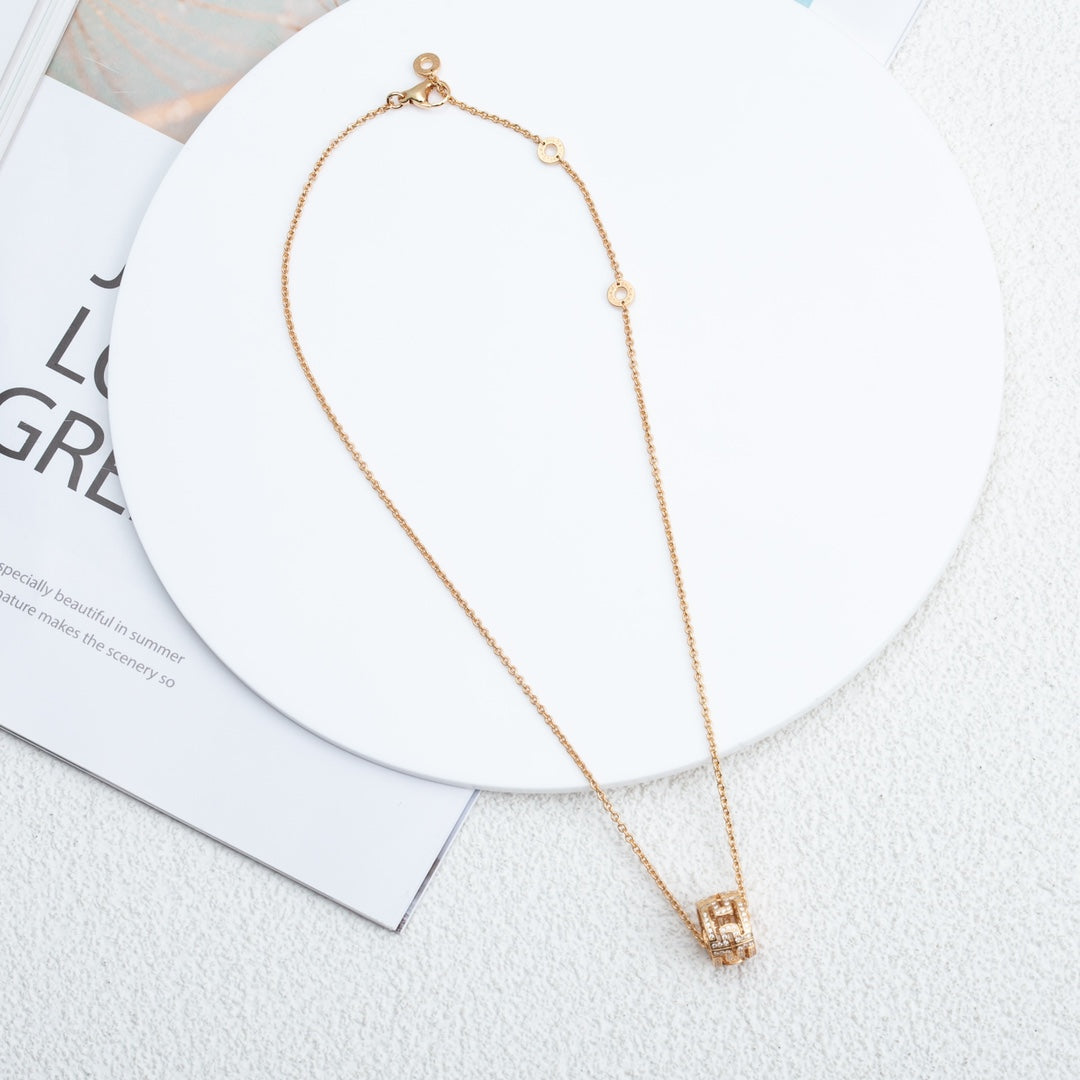 [Regalia jewelry]PARENTESI NECKLACE PINK GOLD DIAMOND