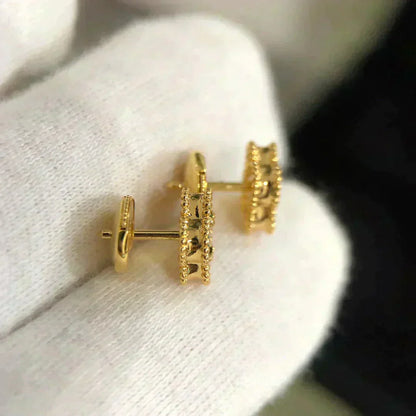 [Regalia jewelry]CLOVER MINI 9.5MM MALACHITE  EARRINGS