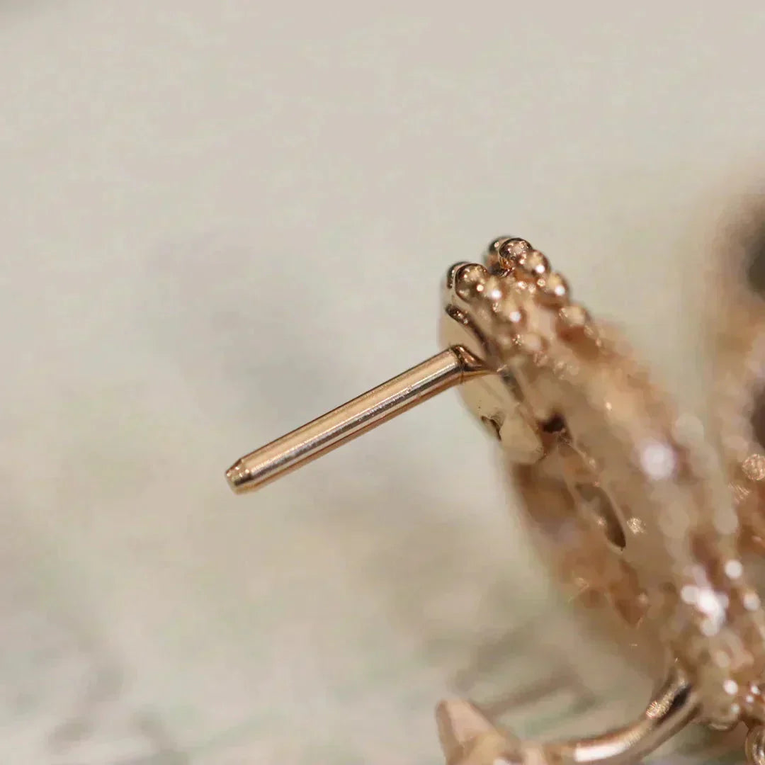 [Regalia jewelry]CLOVER MEDIUM 1 MOTIFS FUll DIAMOND EARRINGS