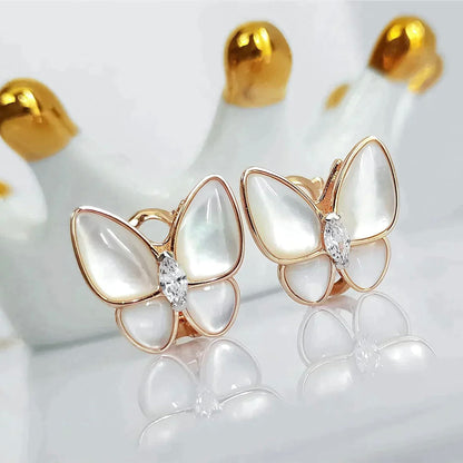 [Regalia jewelry]BUTTERFLY MOP DIAMOND EARRINGS