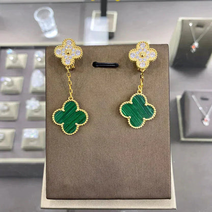 [Regalia jewelry]CLOVER  2 MOTIFS  DIAMOND  EARRINGS (MULTIPLE CHOICESç´