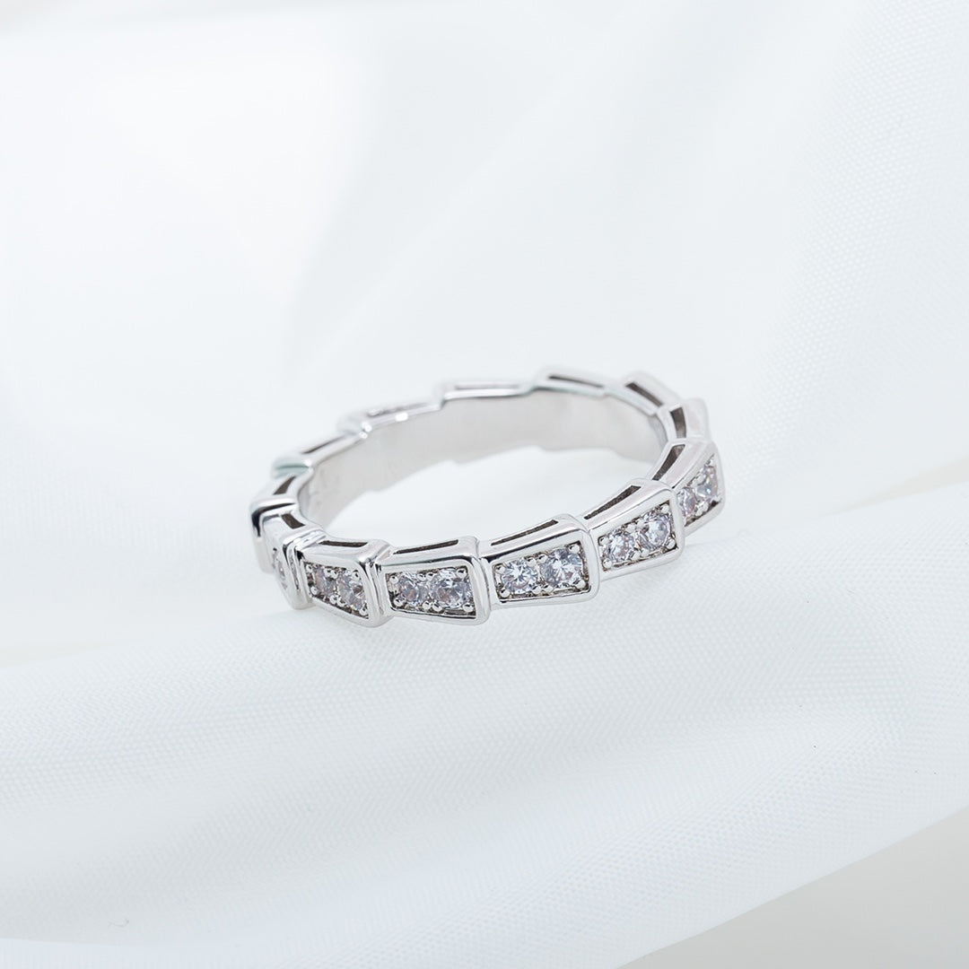 [Regalia jewelry]SERPENTI RING SILVER DIAMOND PAVED 3MM