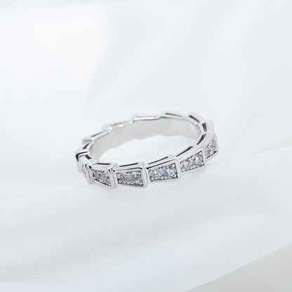 [Regalia jewelry]SERPENTI RING SILVER DIAMOND PAVED 3MM