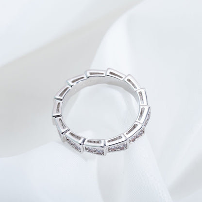 [Regalia jewelry]SERPENTI RING SILVER DIAMOND PAVED 3MM