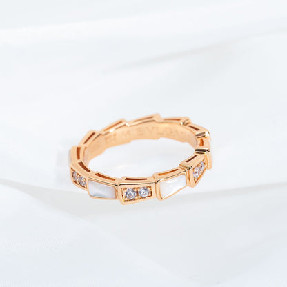 [Regalia jewelry]SERPENTI RING PINK GOLD DIAMOND MOP 3MM