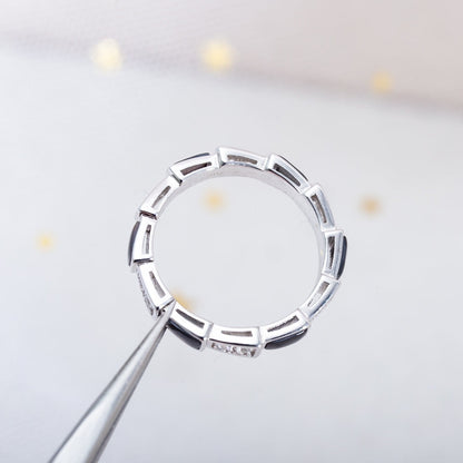 [Regalia jewelry]SERPENTI RING SILVER  DIAMOND BLACK MOP 3MM