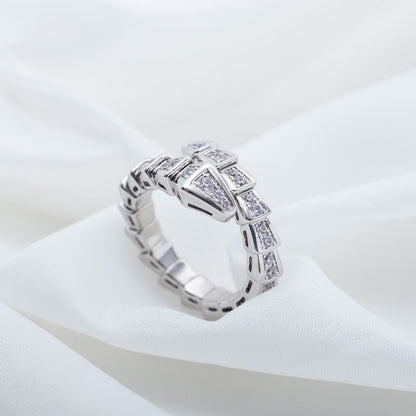 [Regalia jewelry]SERPENTI RING SILVER DIAMOND PAVED 4MM