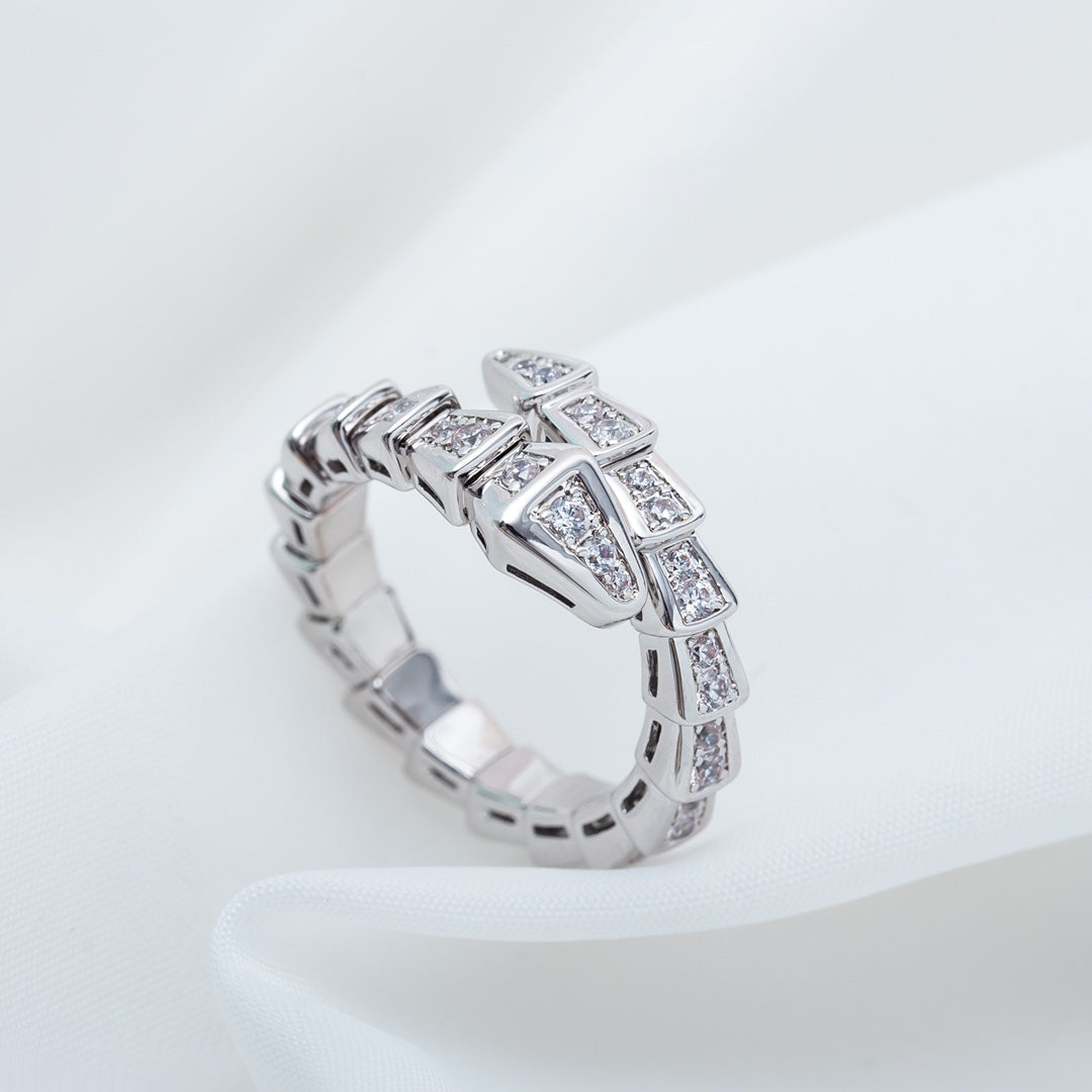 [Regalia jewelry]SERPENTI RING SILVER DIAMOND PAVED 4MM