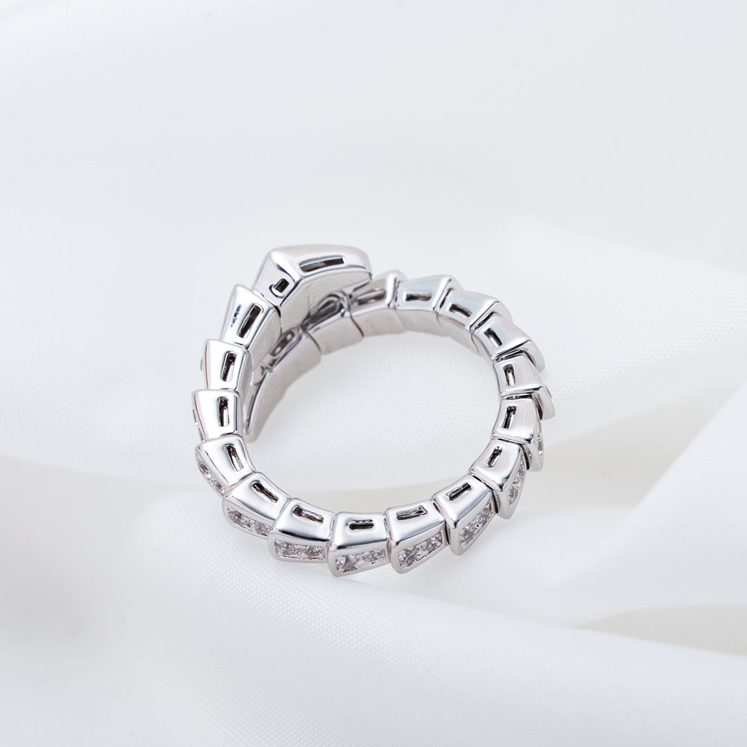[Regalia jewelry]SERPENTI RING SILVER DIAMOND PAVED 4MM