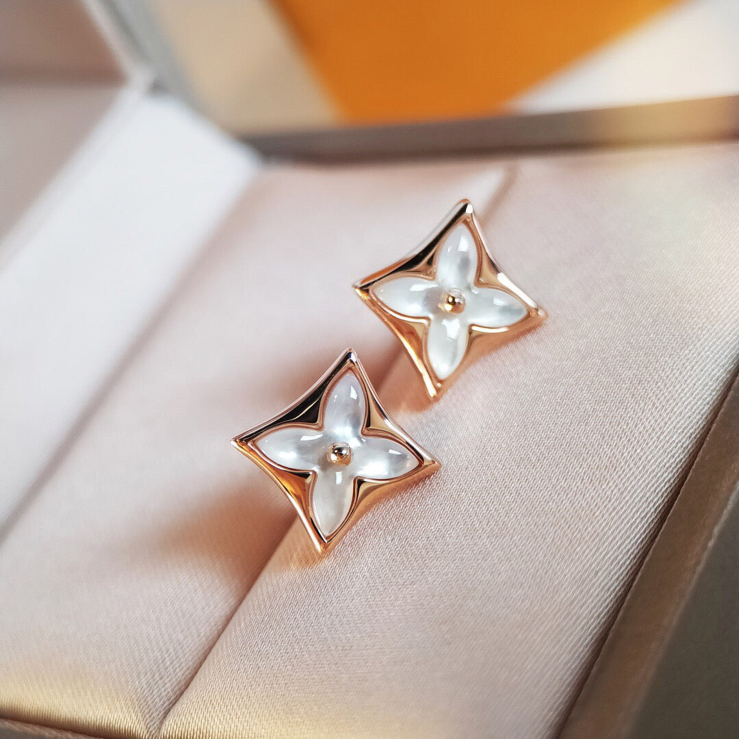 [Regalia jewelry]STAR MOP PINK GOLD EARRINGS